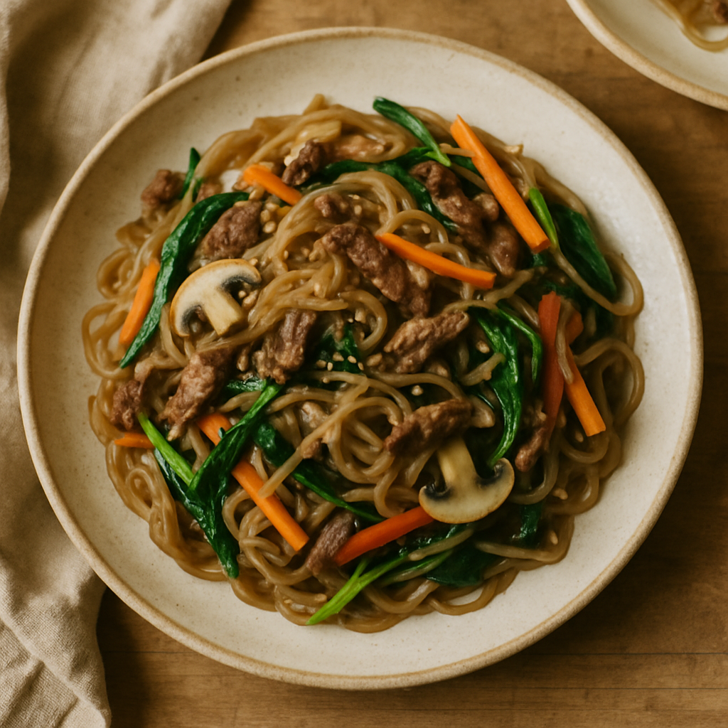 Japchae (Korean Glass Noodle Stir-Fry)